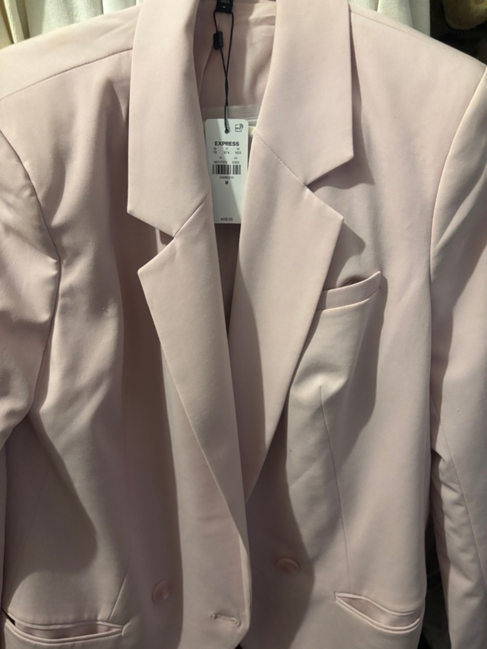 Express Light Pink Double-Button Blazer